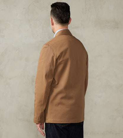 Natural Plant Dyed Italian Twill Geography Teacher Jacket - Coffee