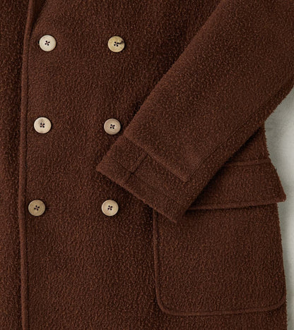 Italian Wool Ratine Cloth Marcel Lassance Redingote Coat - Coffee Brown
