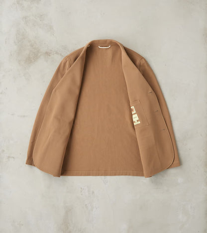 Natural Plant Dyed Italian Twill Geography Teacher Jacket - Coffee