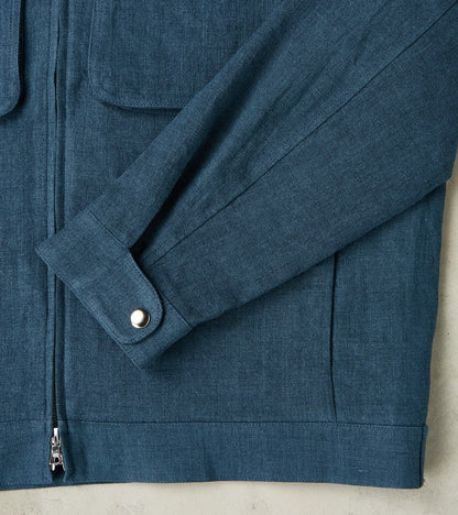 Belgium Linen & Wool Student Jacket - Prussian Blue