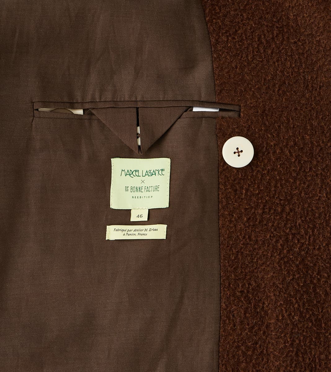 Italian Wool Ratine Cloth Marcel Lassance Redingote Coat - Coffee Brown
