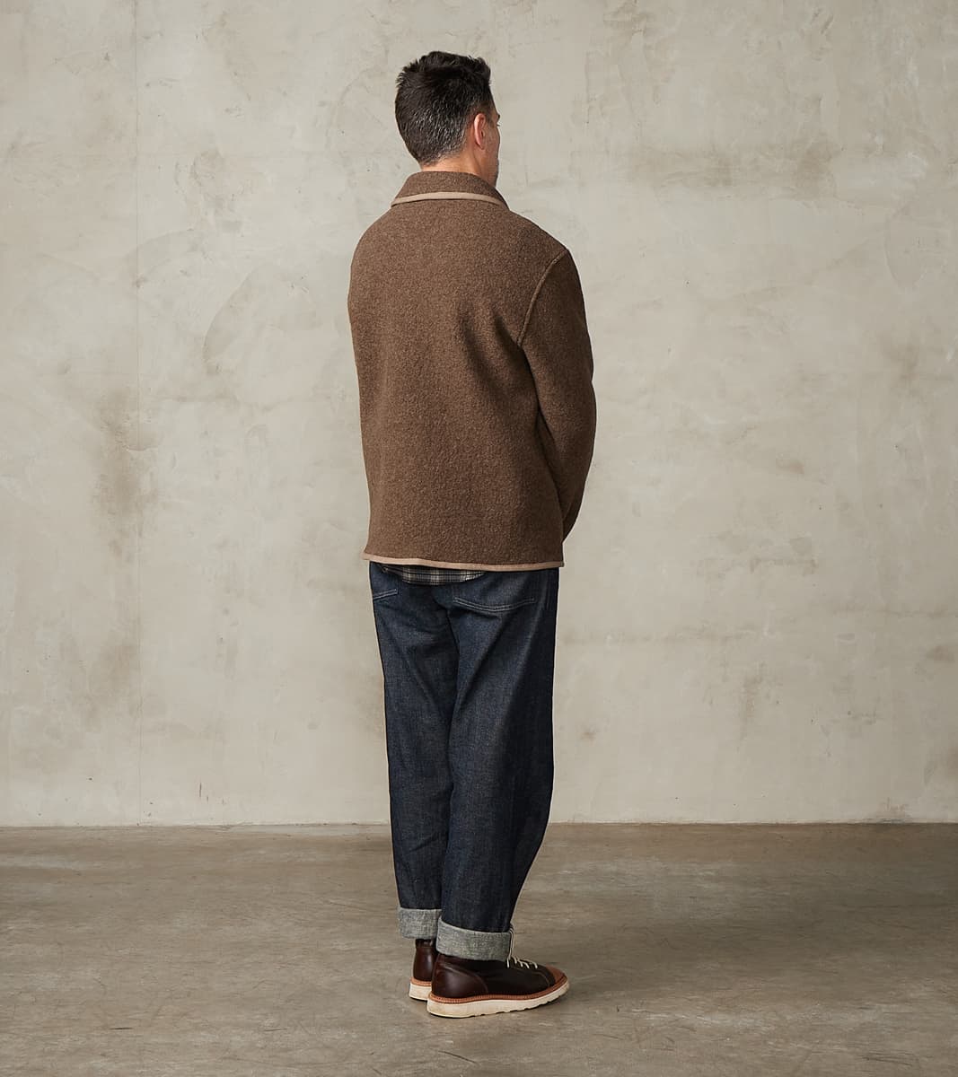 Italian Boiled Wool Alpine Jacket - Ash Brown