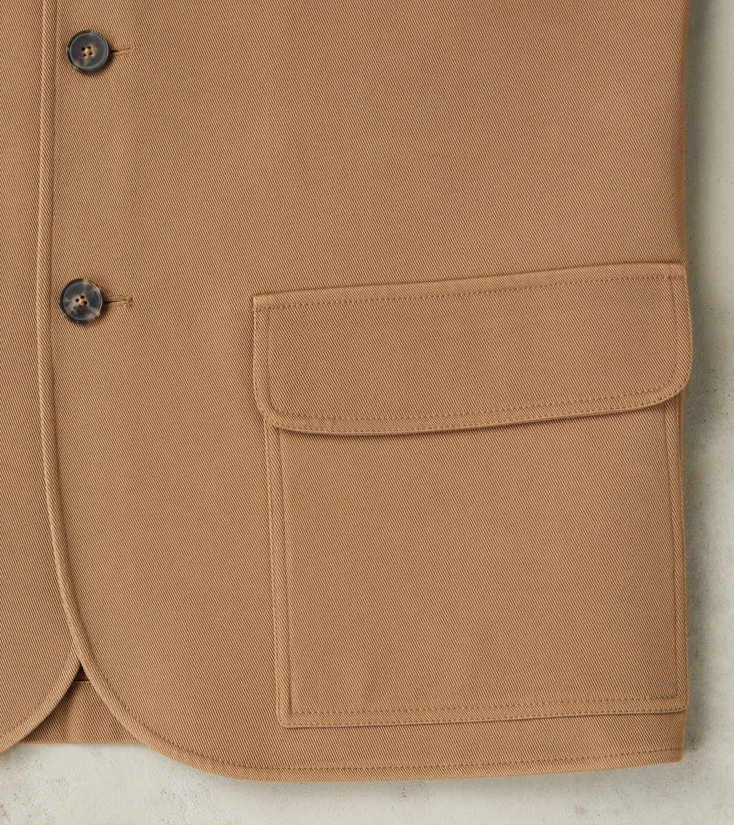 Natural Plant Dyed Italian Twill Geography Teacher Jacket - Coffee
