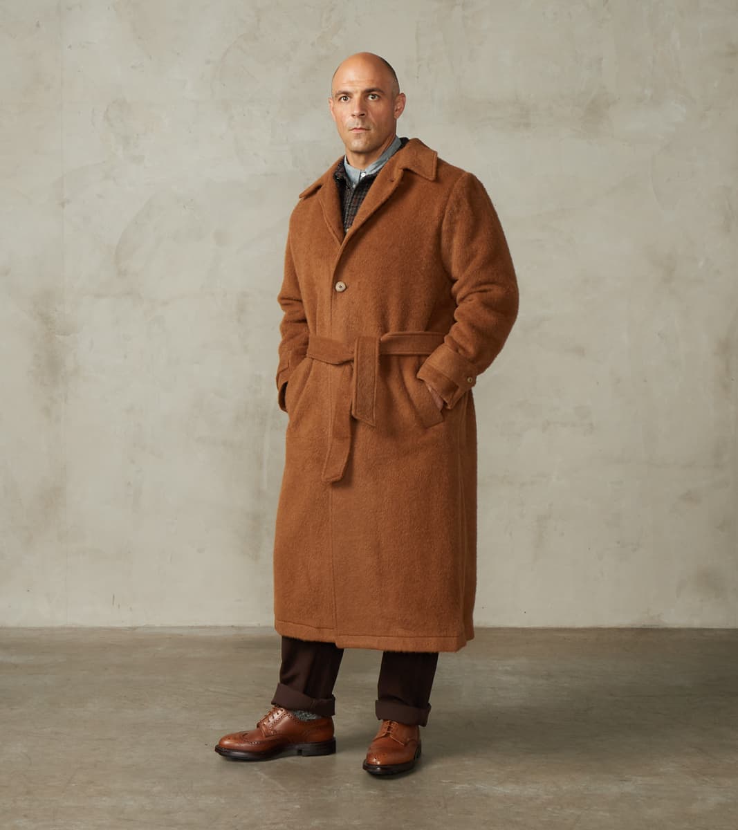 De Bonne Facture Italian Wool Alpaca Mohair Cloth Overcoat - Pecan