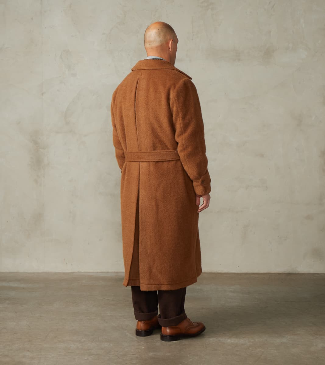 Italian Wool Alpaca Mohair Cloth Overcoat - Pecan