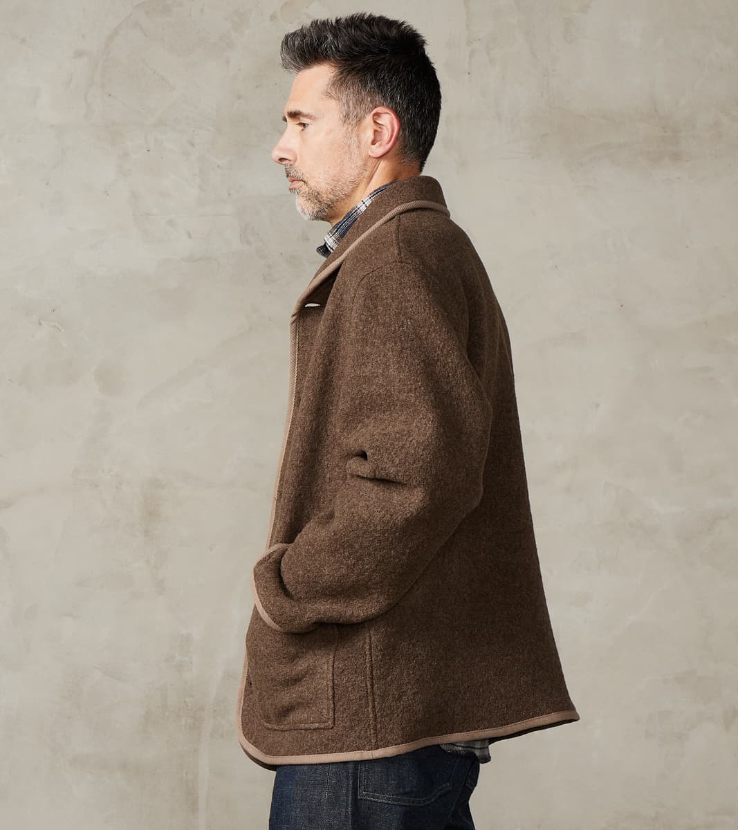Italian Boiled Wool Alpine Jacket - Ash Brown