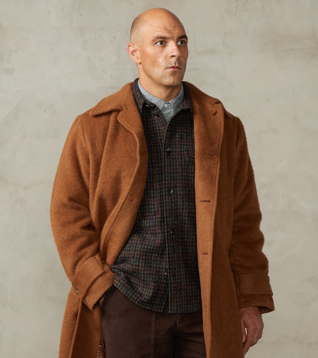 Italian Wool Alpaca Mohair Cloth Overcoat - Pecan