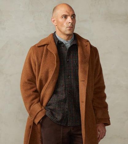 Italian Wool Alpaca Mohair Cloth Overcoat - Pecan