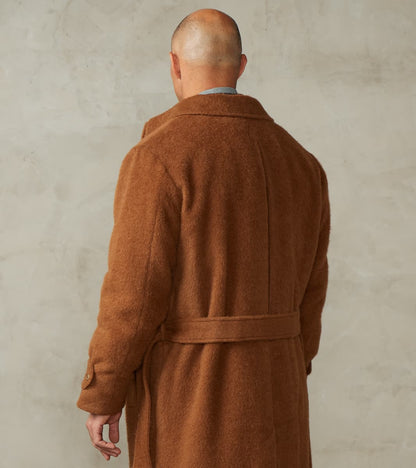 Italian Wool Alpaca Mohair Cloth Overcoat - Pecan