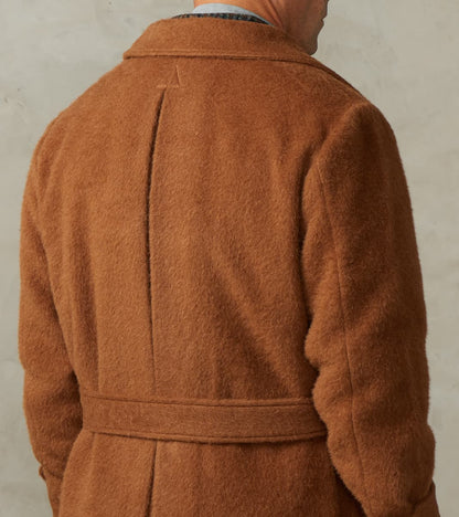 Italian Wool Alpaca Mohair Cloth Overcoat - Pecan