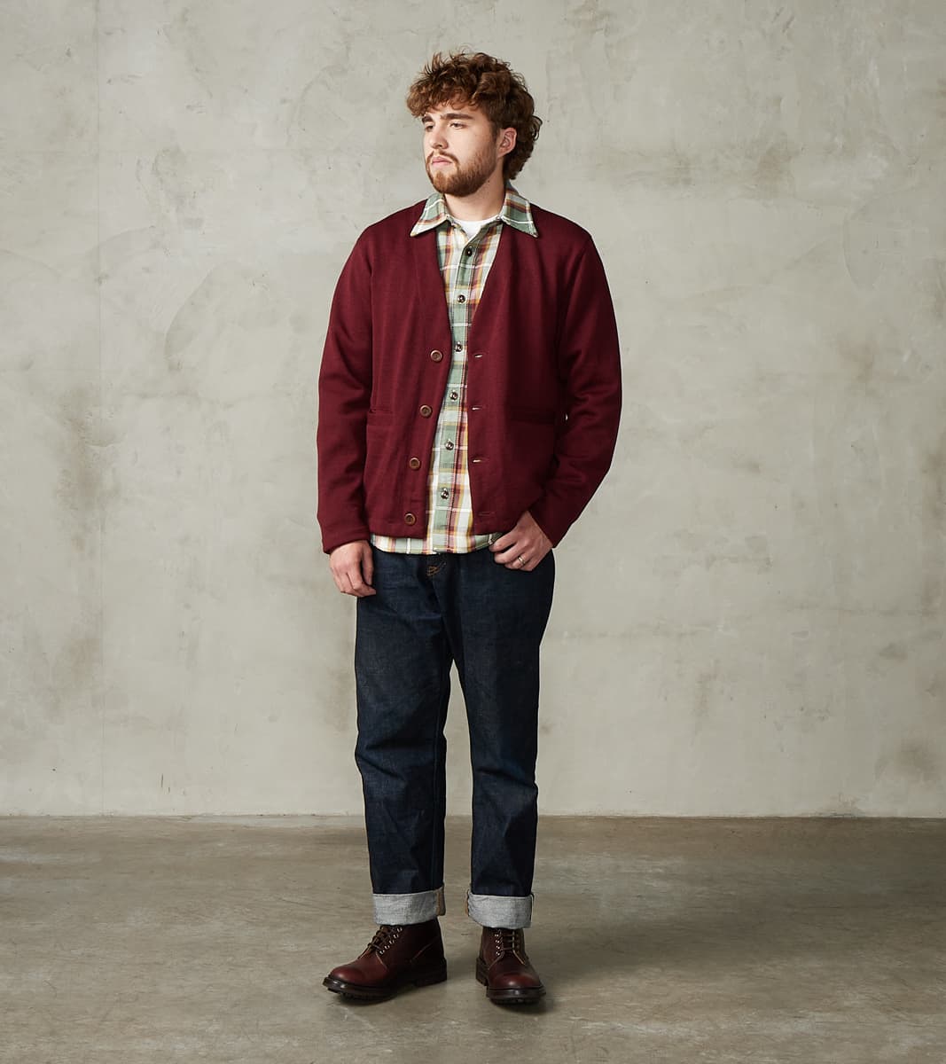 Dehen 1920 x Division Road Spring Slouchy Cardigan - Burgundy
