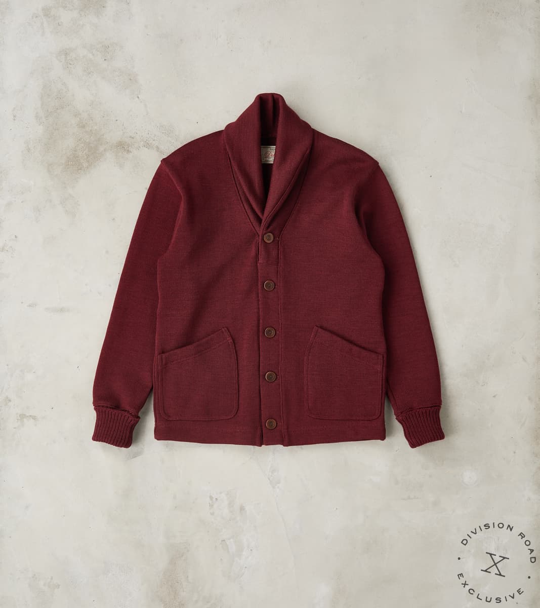 Dehen 1920 x Division Road Shawl Cardigan - Burgundy