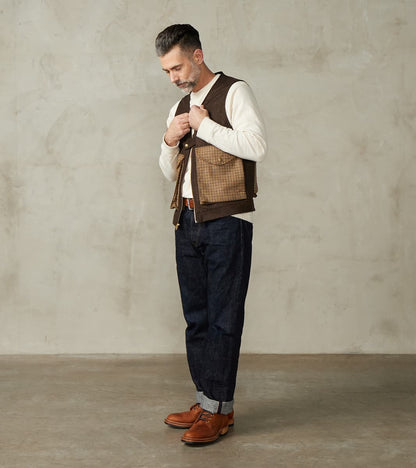 Cargo Vest - Moon Chocolate Herringbone & Fox Harvest Houndstooth