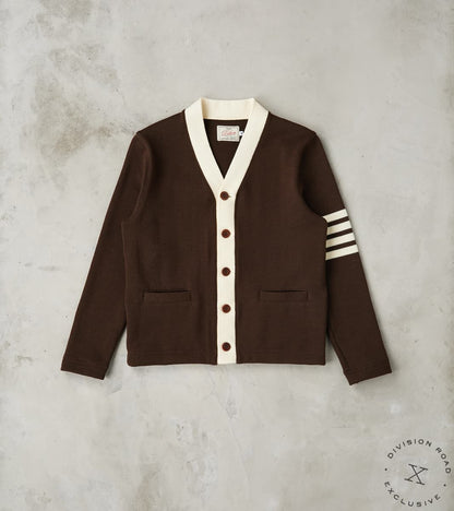 Dehen 1920 x Division Road Barrister Cardigan - Brown & Vintage White