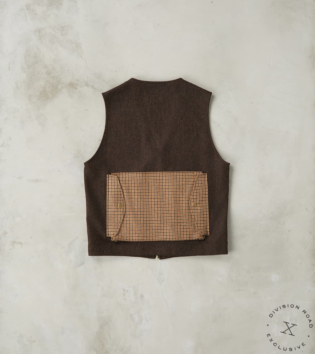 Cargo Vest - Moon Chocolate Herringbone & Fox Harvest Houndstooth