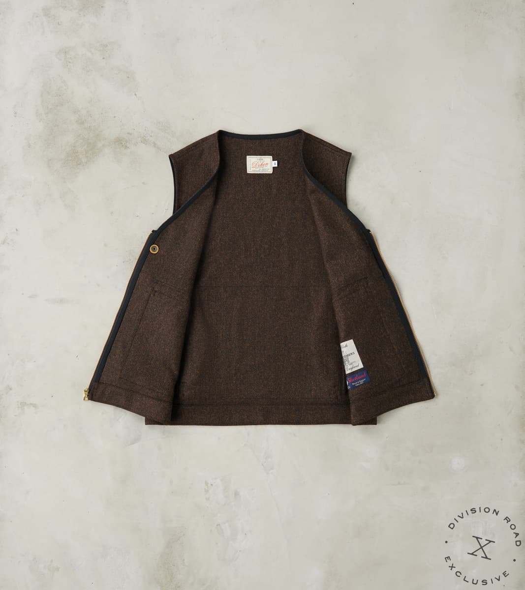 Cargo Vest - Moon Chocolate Herringbone & Fox Harvest Houndstooth