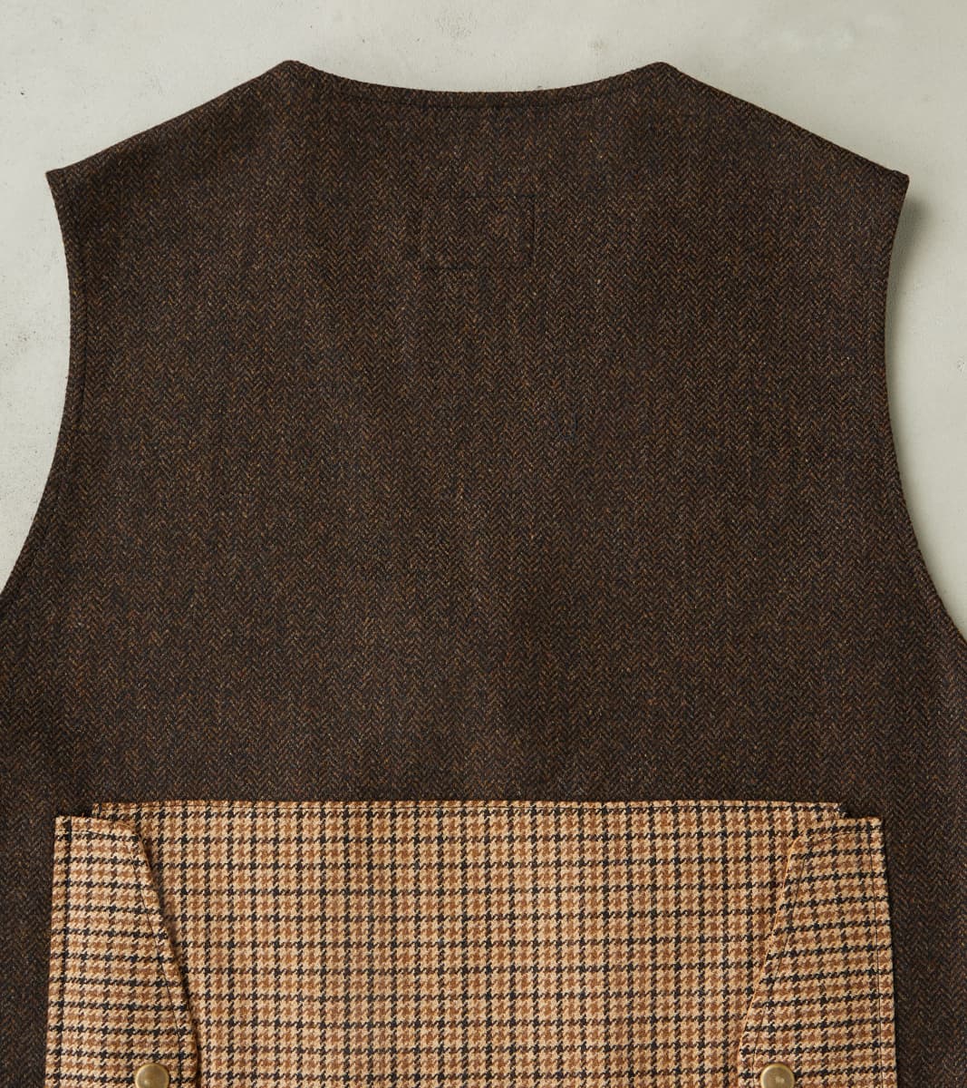 Cargo Vest - Moon Chocolate Herringbone & Fox Harvest Houndstooth