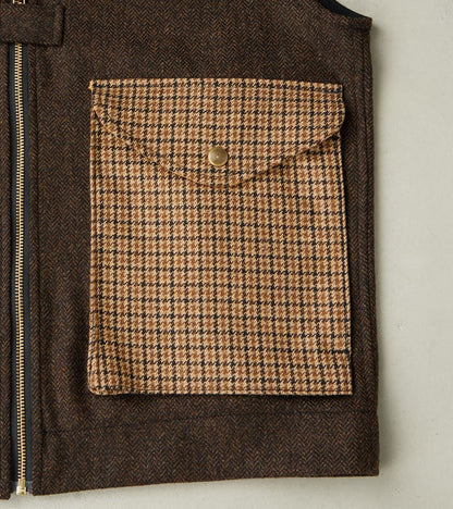 Cargo Vest - Moon Chocolate Herringbone & Fox Harvest Houndstooth