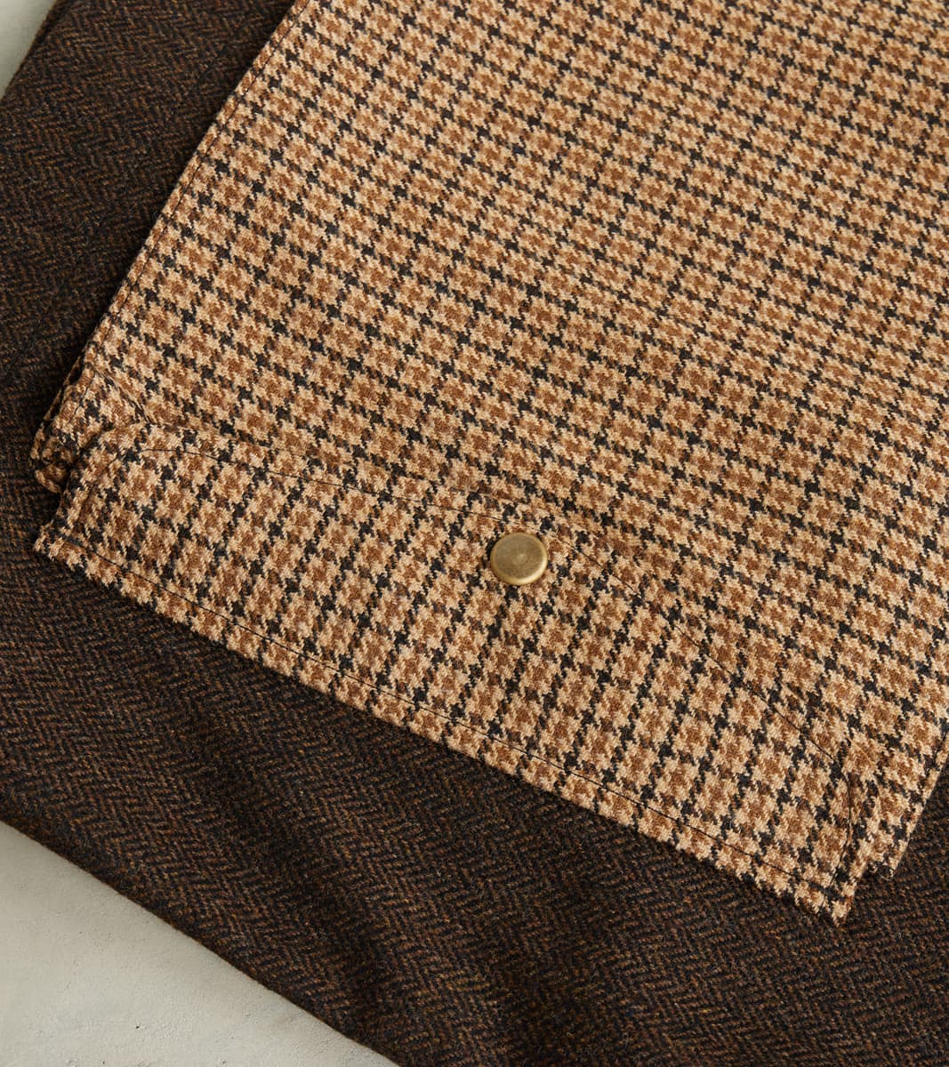 Cargo Vest - Moon Chocolate Herringbone & Fox Harvest Houndstooth