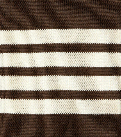 Barrister Cardigan - Brown & Vintage White