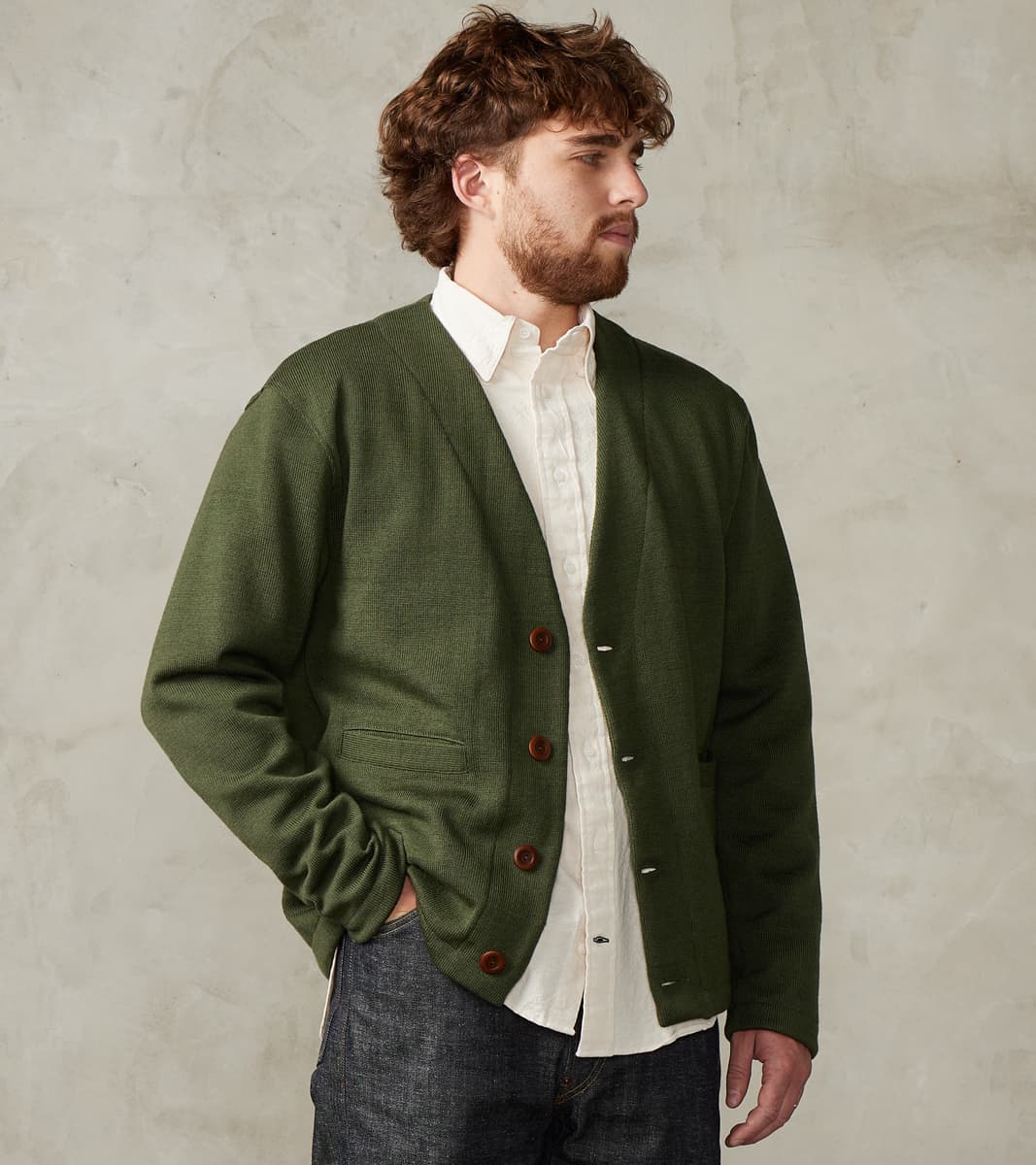 Dehen 1920 x Division Road Spring Slouchy Cardigan - Spruce