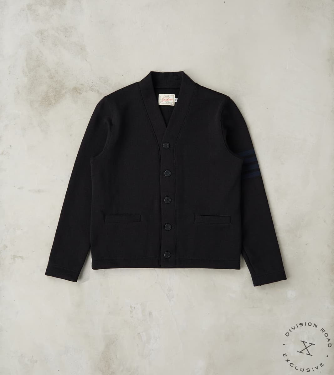 Dehen 1920 x Division Road Barrister Cardigan - Black