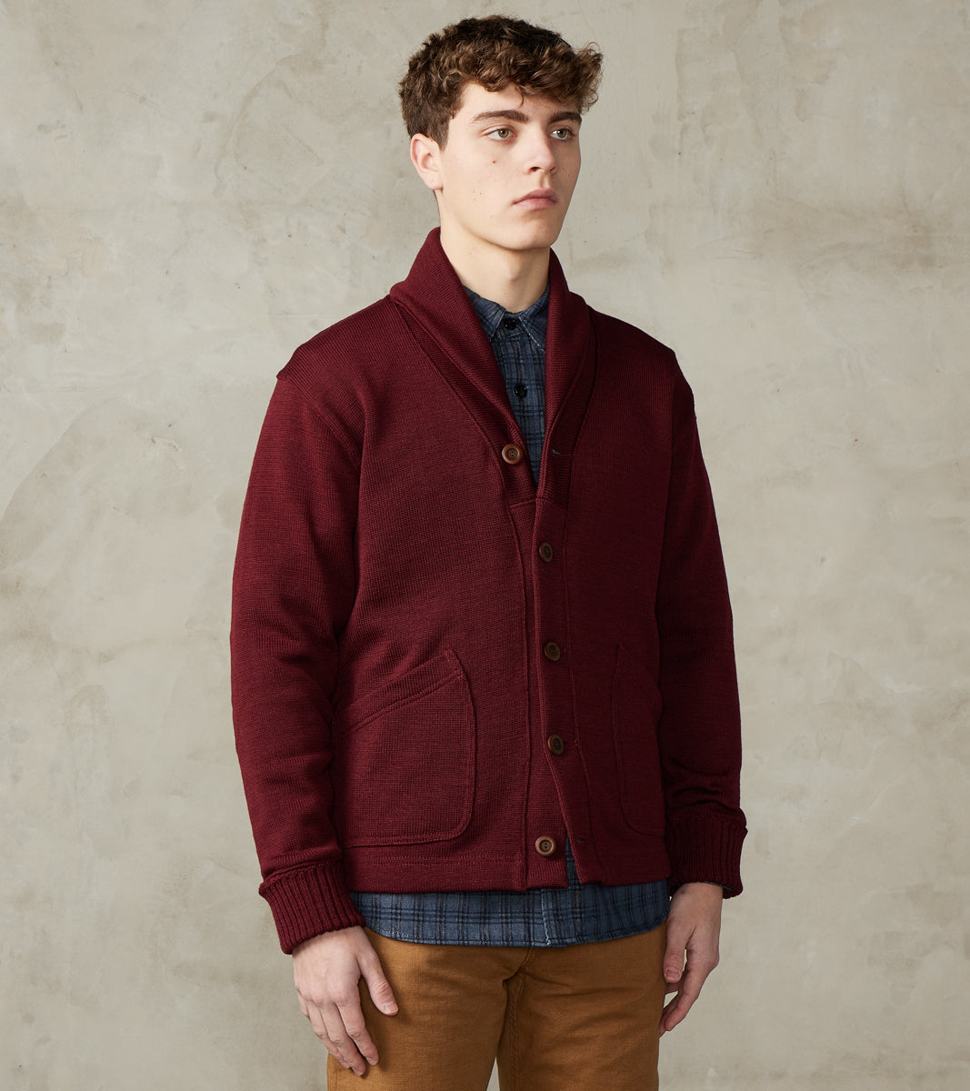 Shawl Cardigan - Burgundy