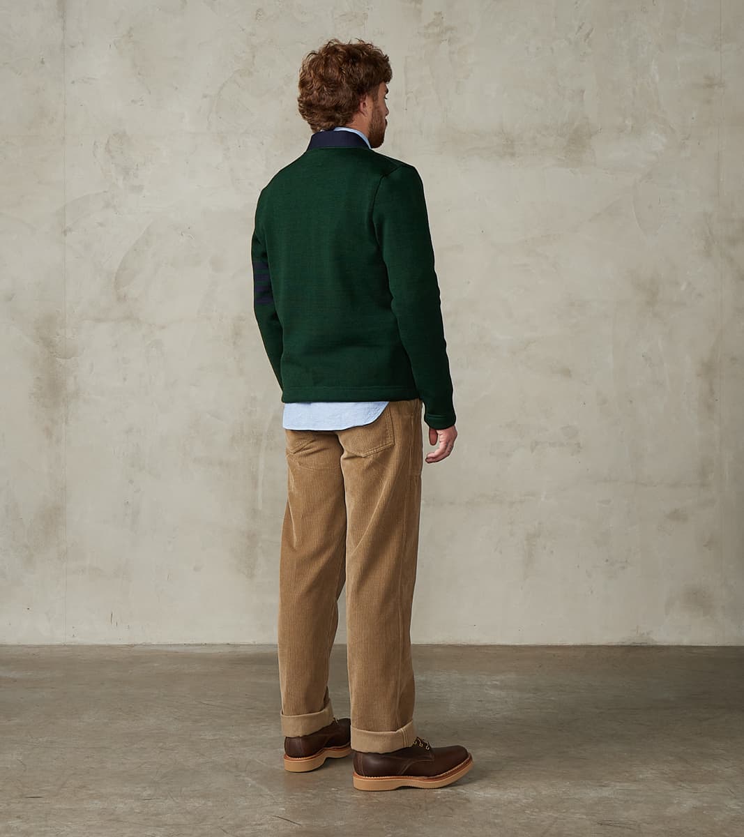 Barrister Cardigan - Pine & Navy
