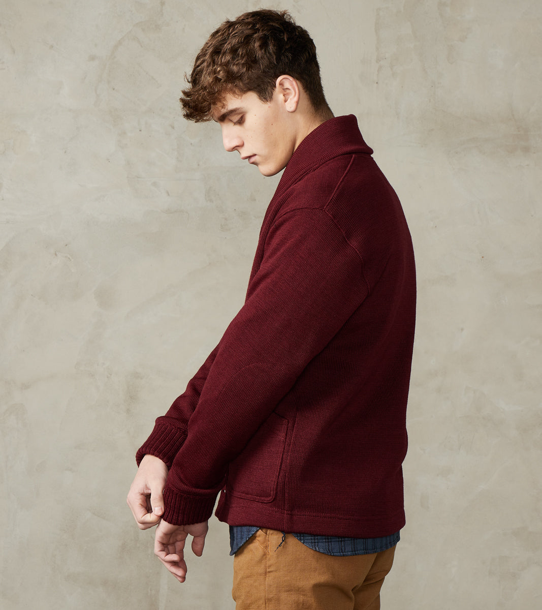 Shawl Cardigan - Burgundy