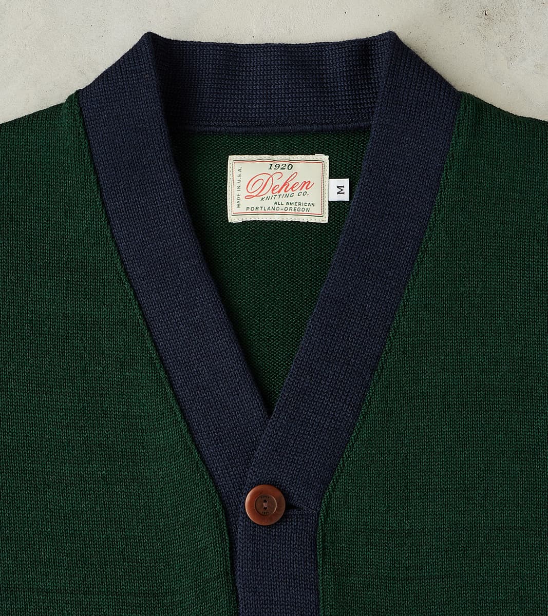 Barrister Cardigan - Pine & Navy