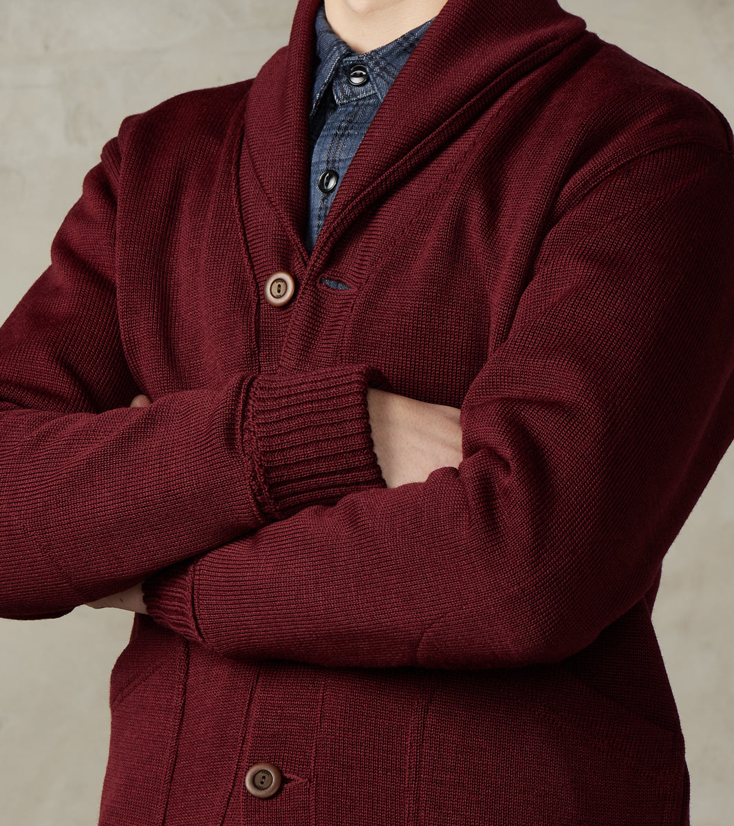 Shawl Cardigan - Burgundy