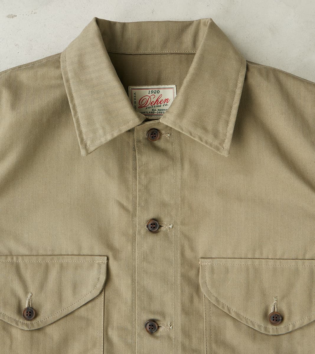 Skyline Overshirt - 12oz H.Stevensons® Dry Waxed Herringbone - Sage