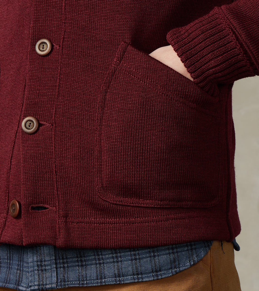 Shawl Cardigan - Burgundy