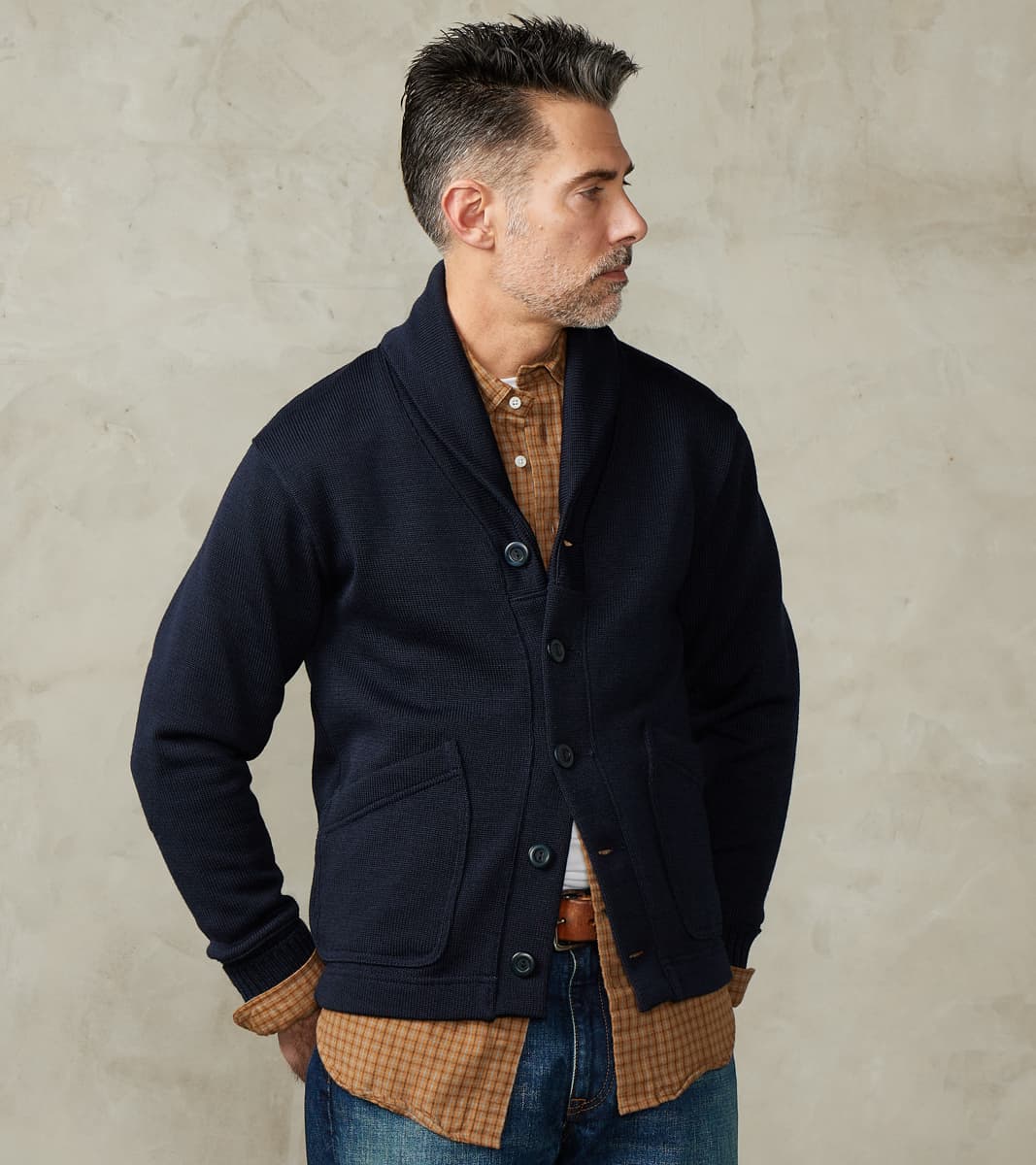 Shawl Cardigan - Navy