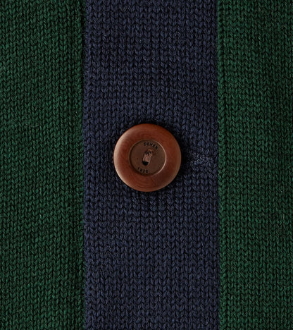 Barrister Cardigan - Pine & Navy