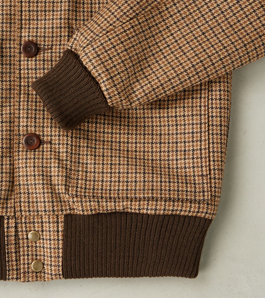 Harrison Jacket - Fox Brothers® Flannel - Harvest Houndstooth Check Twill
