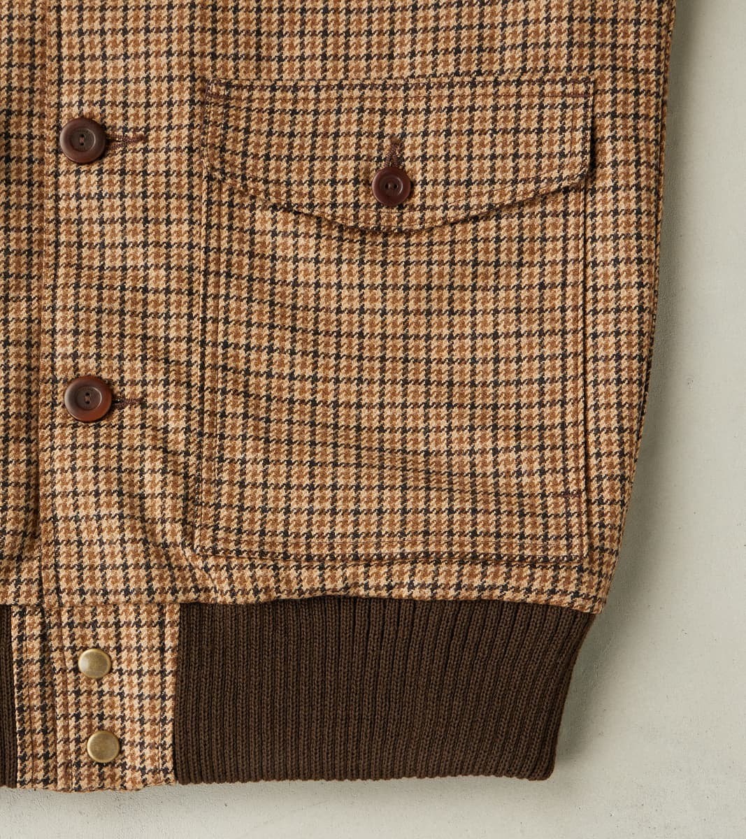 Harrison Jacket - Fox Brothers® Flannel - Harvest Houndstooth Check Twill