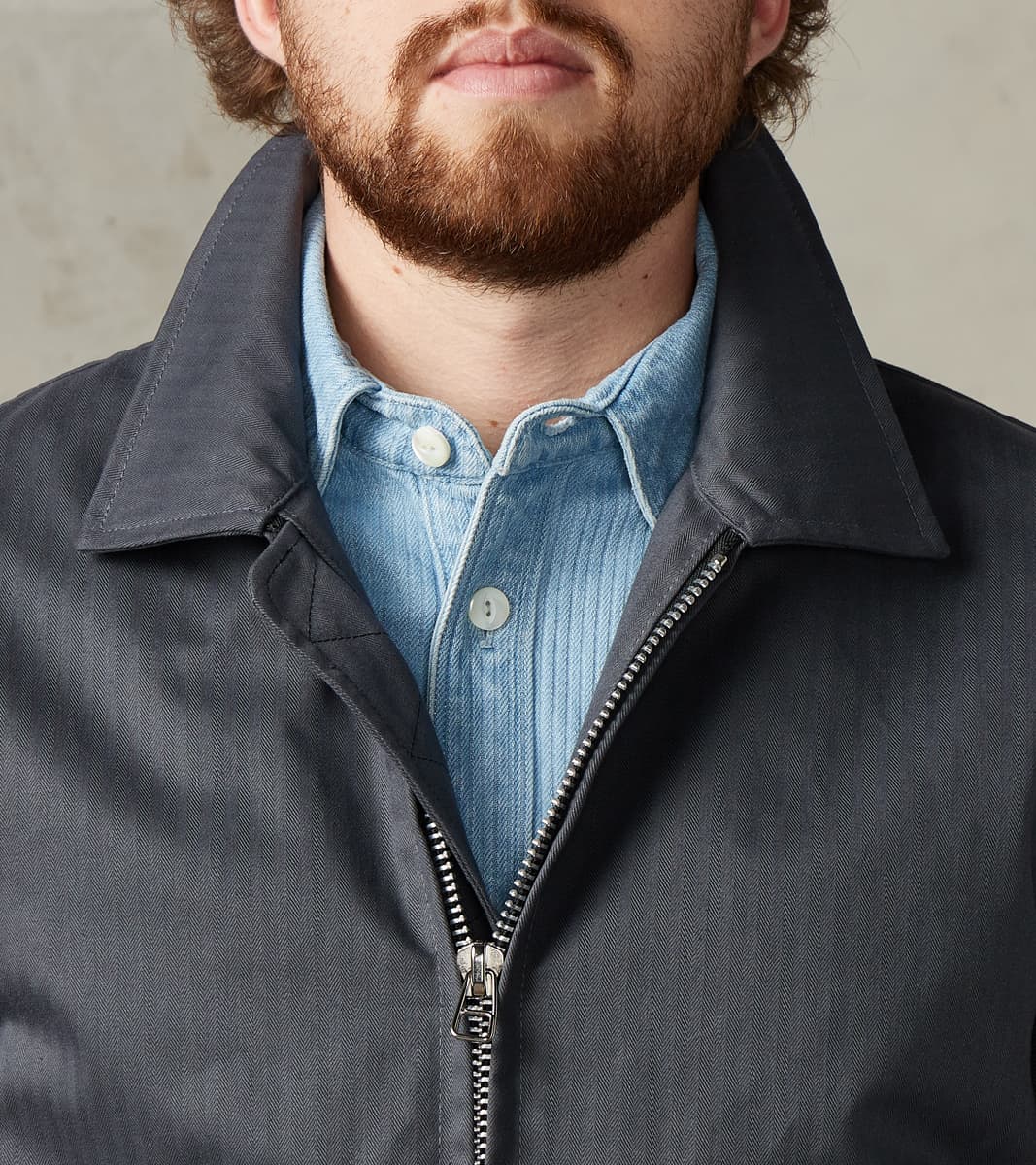 Carrier Jacket - 12oz H.Stevensons® Dry Waxed Herringbone - Slate