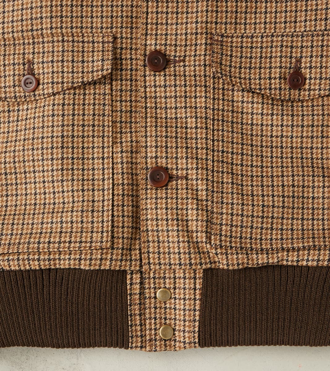 Harrison Jacket - Fox Brothers® Flannel - Harvest Houndstooth Check Twill