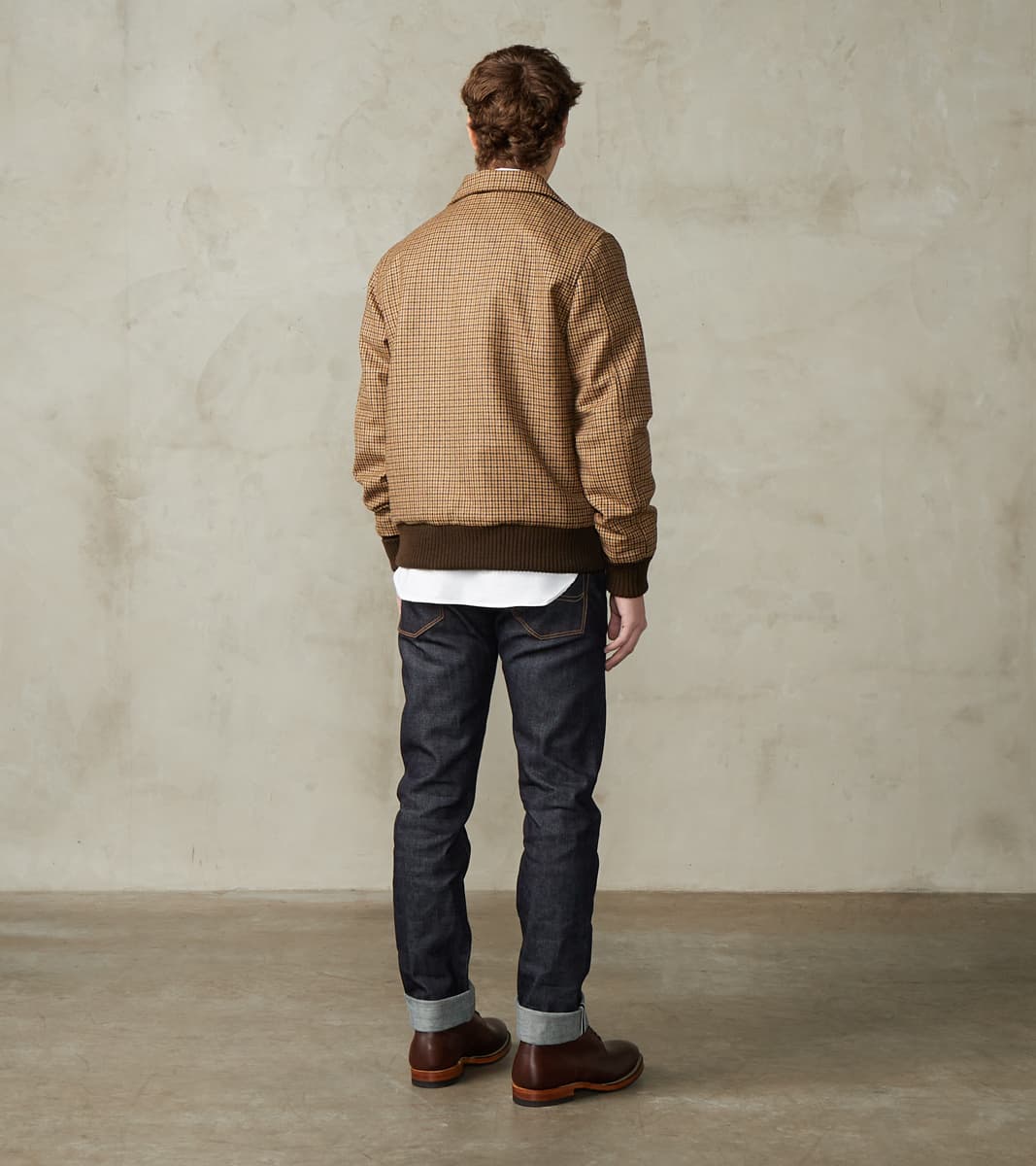 Harrison Jacket - Fox Brothers® Flannel - Harvest Houndstooth Check Twill