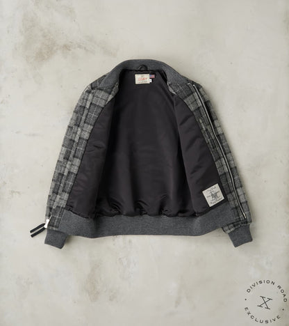 Flyers Club Bomber - Fox Brothers® Tweed - Slate Grey Check