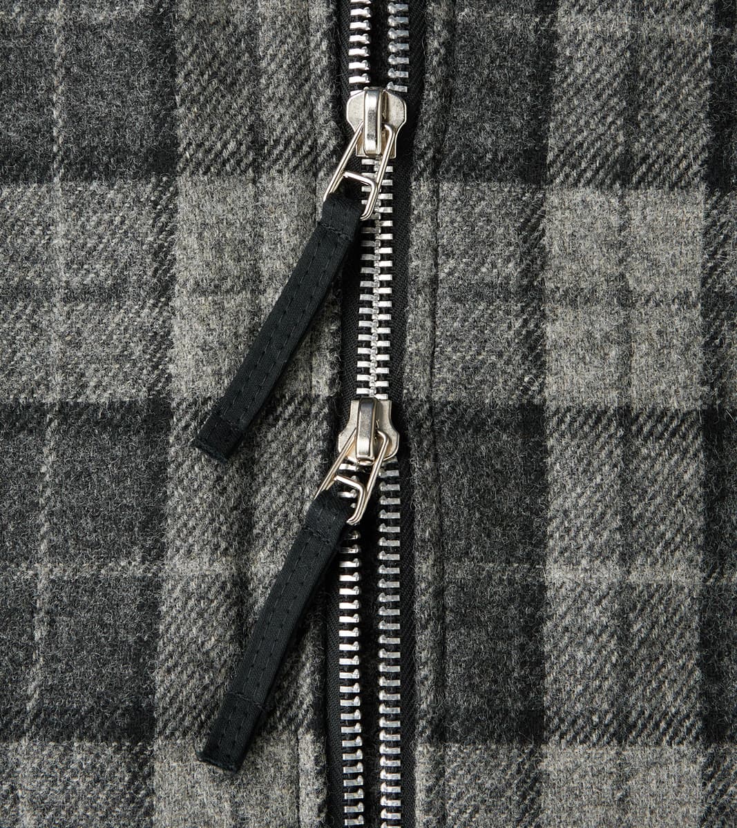 Flyers Club Bomber - Fox Brothers® Tweed - Slate Grey Check