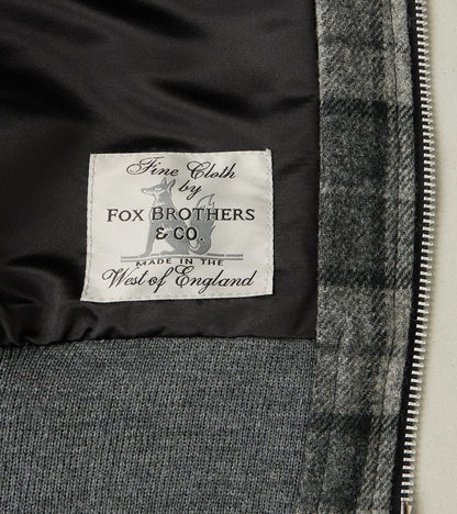 Flyers Club Bomber - Fox Brothers® Tweed - Slate Grey Check