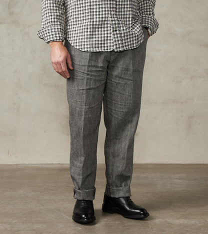 East Harbour Surplus Enfield 055 Trouser - Pleated Tapered - Grey Cott…