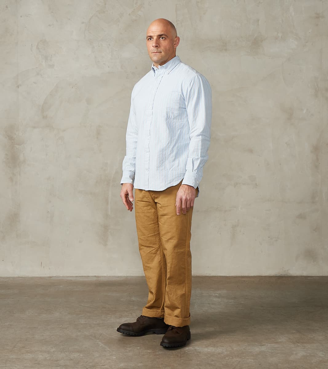 Axel 071 Chino Pant - Classic Tapered - Khaki Cotton Linen Canvas