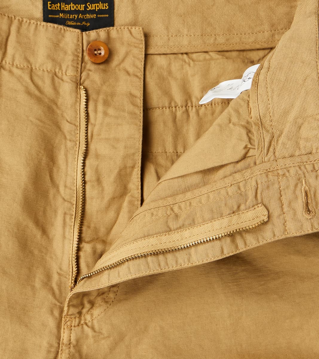 Axel 071 Chino Pant - Classic Tapered - Khaki Cotton Linen Canvas