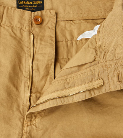 Axel 071 Chino Pant - Classic Tapered - Khaki Cotton Linen Canvas