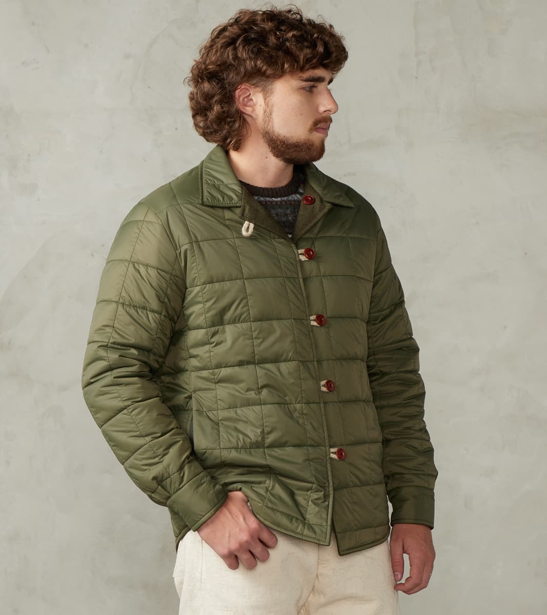 East Harbour Surplus Hebron 796 Reversible Naval Shirt Jacket - Olive …