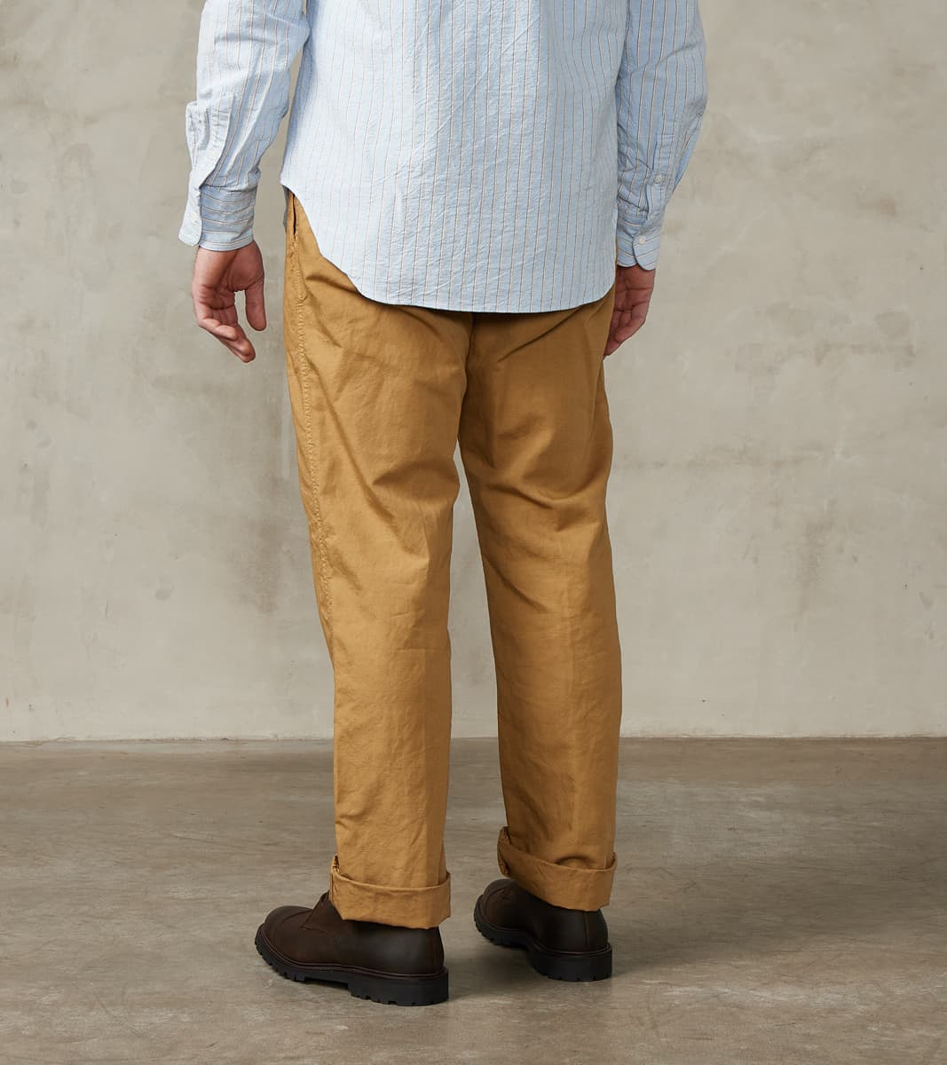 Axel 071 Chino Pant - Classic Tapered - Khaki Cotton Linen Canvas