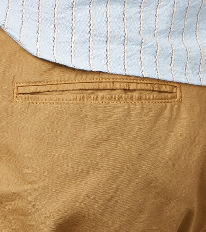 Axel 071 Chino Pant - Classic Tapered - Khaki Cotton Linen Canvas